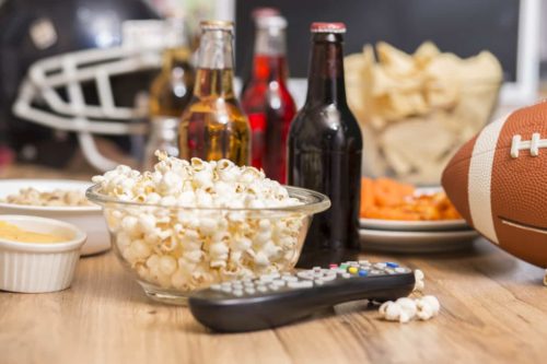 Superbowl halftime show beers and snacks