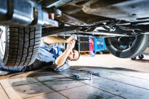 mechanic working on car maintenance